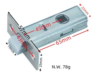 45mm piccolo corpo serratura Euro Motise serratura singola serratura UPVC serratura porta per il passaggio bagno