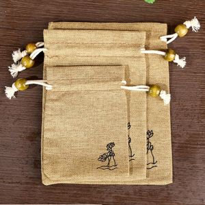 Customized Fashion Linen Lotus Flower Bag with Recyclable Top <b>Opening</b> for Dust Protection Buddhist Beads Bracelets <b>Storage</b> - Product Image 3