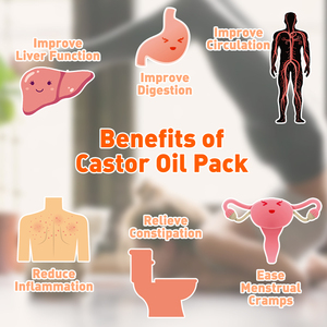 Natucare BSCI <b>Black</b> Castor Oil Pack Castor Oil Patches Organic Cotton Compress Overnight Castor Oil Belly <b>Wrap</b> Benefits - Product Image 3