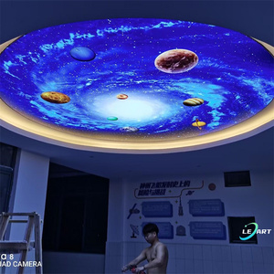 Decorative Panel <strong>Coffered</strong> Print 3d Pvc Stretch Star Sky Celling Designs for Interior Lobby Wall and <strong>Ceiling</strong> Photo - Product Image 1