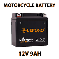 Démarrage de moto 12V 9ah N9L électrique sans entretien au plomb denel tcs haojue prix de la batterie de moto