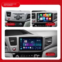 Untuk Civic 2012-2015, Sistem Navigasi Mobil All-in-one dengan Layar Kapasitif Besar dan Kontrol Pusat Android