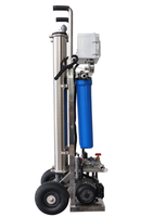 Pompe PLC de système de dessalement RO Mobile à poussée manuelle 500L/H 1 an pour le lavage des vitres en plein air Machine à eau pure