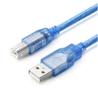 Câble d'imprimante USB 2.0 de haute qualité 24AWG, 1,5 m/3 m/10 m, connecteurs AM-BM, conducteur en cuivre PVC, câble adaptateur noir/bleu