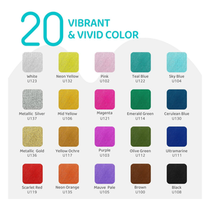 Juego de <span class=keywords><strong>Pintura</strong></span> Textil <span class=keywords><strong>para</strong></span> Ropa, Veinte Colores, <span class=keywords><strong>Pintura</strong></span> Textil Permanente con Pinceles, Paleta, Suministros de Arte DIY - Product Image 2