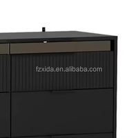 Commode de rangement moderne minimaliste à 9 tiroirs en MDF, panneau en bois noir, pour entrée, école, appartement, chambre, salon