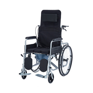 Hydraulic Reclining Wheelchair With Commode For Seniors Portable Foldable Manual <b>Mobility</b> <b>Chair</b> - Product Image 1