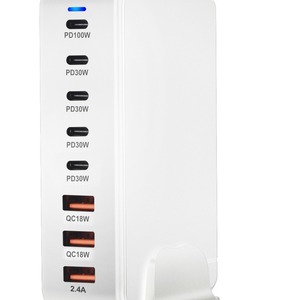 268W GaN PD Charger 8 Port Desktop <b>Adapter</b> Fast Charging With Led Indicator White - Product Image 4