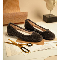 Bonnet à talons laine australienne français léger sans lacet automne été chaussures de ballet simples chaussures à fourrure pour femmes