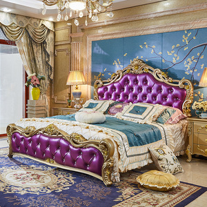 <span class=keywords><strong>Letto</strong></span> <span class=keywords><strong>Matrimoniale</strong></span> in Stile Europeo con Pannelli in Legno Intagliato e Rivestimento in Pelle, Colore <span class=keywords><strong>Oro</strong></span> Champagne, per Camera da <span class=keywords><strong>Letto</strong></span> Principale, 1500x2000mm 1800x2000mm, <span class=keywords><strong>Letto</strong></span> Nuziale Principessa - Product Image 4