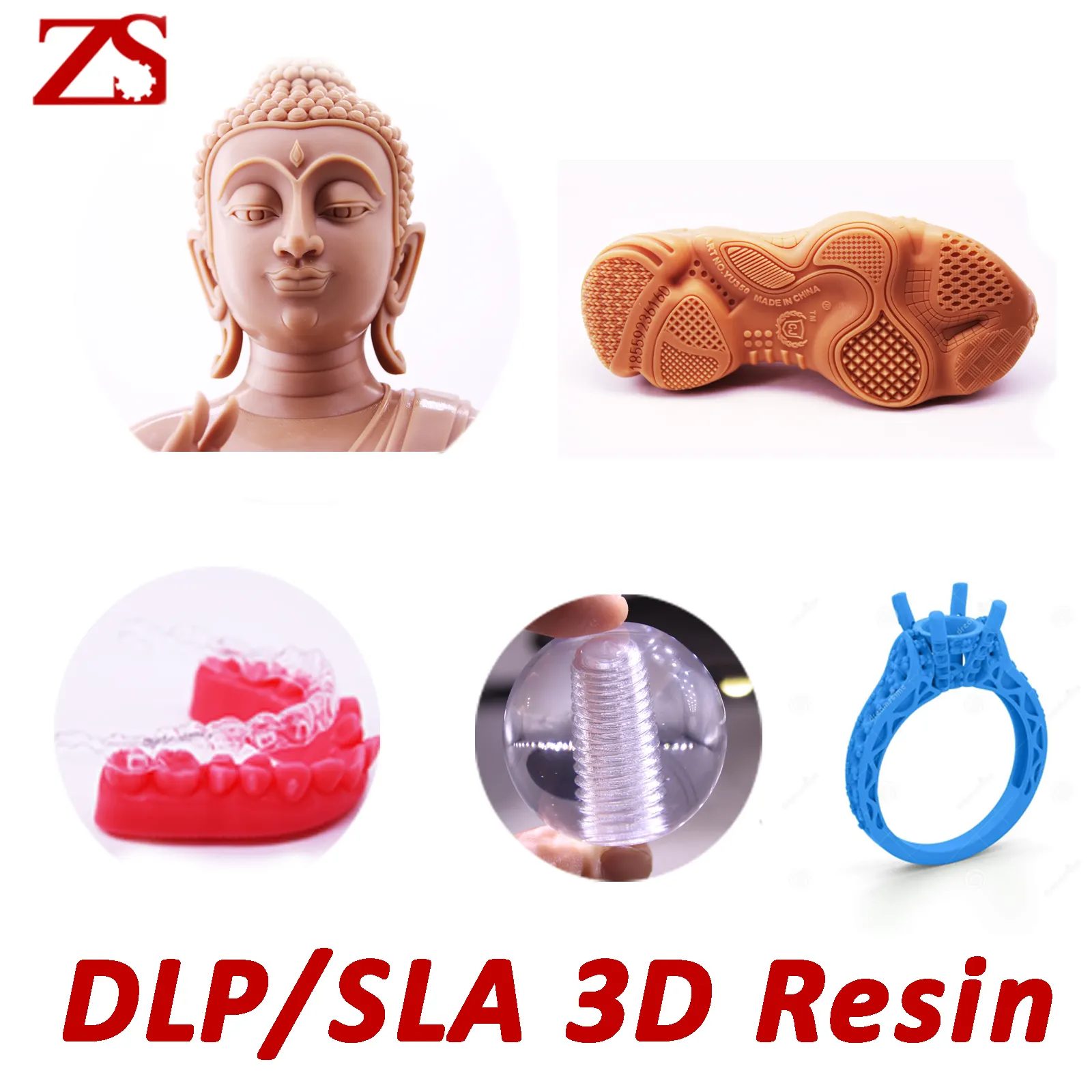 Pencetakan 3D Resin sensitif UV 3d jimat resin 3D untuk jelas dan transparan Kristal 3D Resin untuk mencapai kinerja ABS
