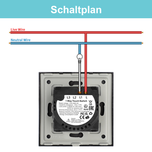 Bingoelec Factory Discounts Single Live Wire Interruptor táctil eléctrico 1/2/3/4 Gang 1 Way Normal Touch Vidrio templado - Product Image 5