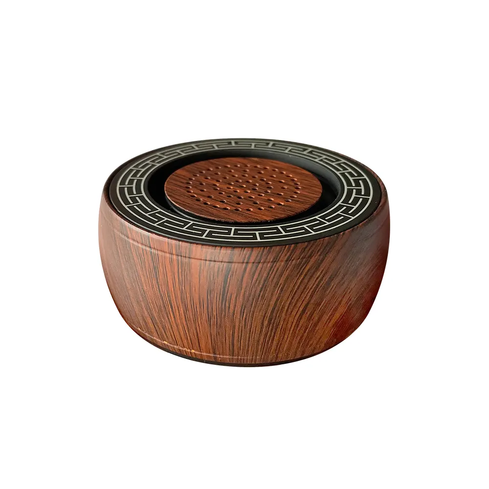 Speaker Mini portabel desain butir kayu, pengeras suara Bluetooth gaya klasik 5W luar ruangan, mendukung Aux FM TF TWS