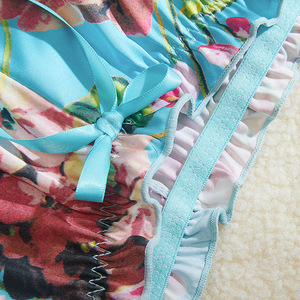 Ensemble deux pièces floral à manches courtes avec soutien-gorge sexy en dentelle push-up et lingerie sans couture pour femme – Bralette et sous-vêtements élégants - Product Image 5