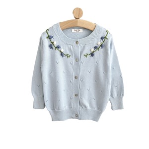 Autunno inverno Cardigan lungo Cardigan ragazze blu <span class=keywords><strong>maglia</strong></span> rosa cotone lana Anti-Pilling maglioni per bambini di spessore Standard - Product Image 1