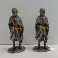 Figurine de Chevalier Templier en Alliage de Zinc Bronze Antique Niceway, Épée à Deux Lames, Poli, Électroplaqué, Moulage sous Pression en Acier Inoxydable, 8 cm