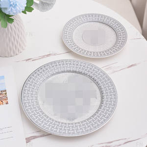 Assiette en céramique mosaïque dorée de style européen, vaisselle jetable de style occidental pour steak et pâtes, assiette de cuisson de style coréen, hôtel - Product Image 6