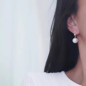 22353DIY Accessoires en perles rondes, plateau vide pour boucles d'oreilles en argent S925, bijoux en or/argent avec perles rondes de 9 à 13 mm - Product Image 2