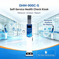 Kiosque de mesure de température sans contact et d'analyse complète du corps DHM-900C-S, idéal pour les points de contrôle d'entrée