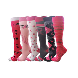 2025 genou chaussettes hautes personnalisé respirant mode rose arc femmes Compression <span class=keywords><strong>bas</strong></span> <span class=keywords><strong>Nylon</strong></span> sport course genou chaussettes hautes - Product Image 1
