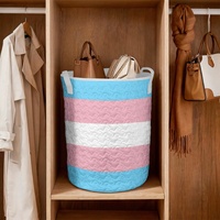 Tas Penyimpanan Serut Berlapis Desain Bendera Kebanggaan Transgender Lindsay Khusus untuk Kamar Tidur, Perlengkapan Perawatan Pribadi, dan Pengaturan Barang