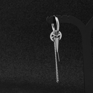 Boucles d'oreilles pendantes multi-éléments personnalisées en acier inoxydable, design minimaliste et original, bijoux de mode unisexe - Product Image 3