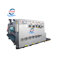 Nouvelle machine automatique haute vitesse pour la fabrication de boîtes en carton Ocean, avec imprimante, rainureuse, découpeuse rotative et ligne de pliage-colleuse en ligne