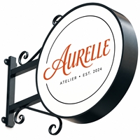 Boîte à lumière LED en aluminium personnalisée pour publicité, double face, ultra-mince, résistante aux intempéries, pour enseigne extérieure de café, avec 4000 lumens