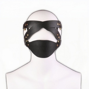 Máscara de Cuero FUNSM para BDSM, Máscara Facial para Juegos Sexuales en Pareja con Antifaz, Kit de Bondage de Cuero, Juguetes Sexuales Fetiche para Parejas - Product Image 1