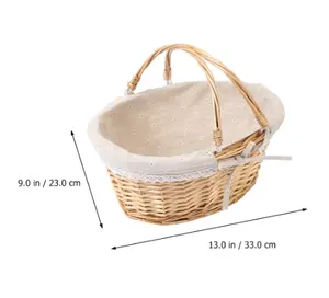 Giỏ dệt wicker Hoa Dã ngoại giỏ lưu trữ đám cưới cô gái liễu xử lý phục sinh xử lý rau vườn mộc mạc trang trí