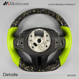 พวงมาลัยคาร์บอนไฟเบอร์แบบฟอร์จสีเขียวสั่งทำพิเศษสำหรับ BMW 2017-2026 M2 M3 M4 M5 G20 G21 G22 G30 X3 X4 X5 G01 G02 G05 G80 G29 - Product Image 5