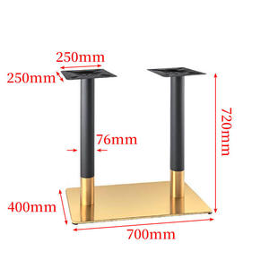 Base de Mesa de Doble Columna de Acero Negro y Dorado, Resistente, para Comedor y Cafetería, Pedestal Moderno para Hotel y Sala de Estar, Venta al Por Mayor - Product Image 2