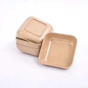 Wholesale custom square bowl compostable eco friendly unbreakable rice husk plate kitchen cheap dinner dishes & plates bulk