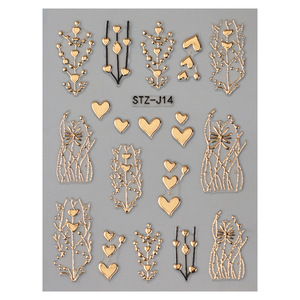 Pegatinas de Uñas con Corazón en 3D - Calcomanías Autoadhesivas para Uñas con Diseños Metálicos de Corazón para Decoración de Manicura en el Día de San Valentín - Product Image 6