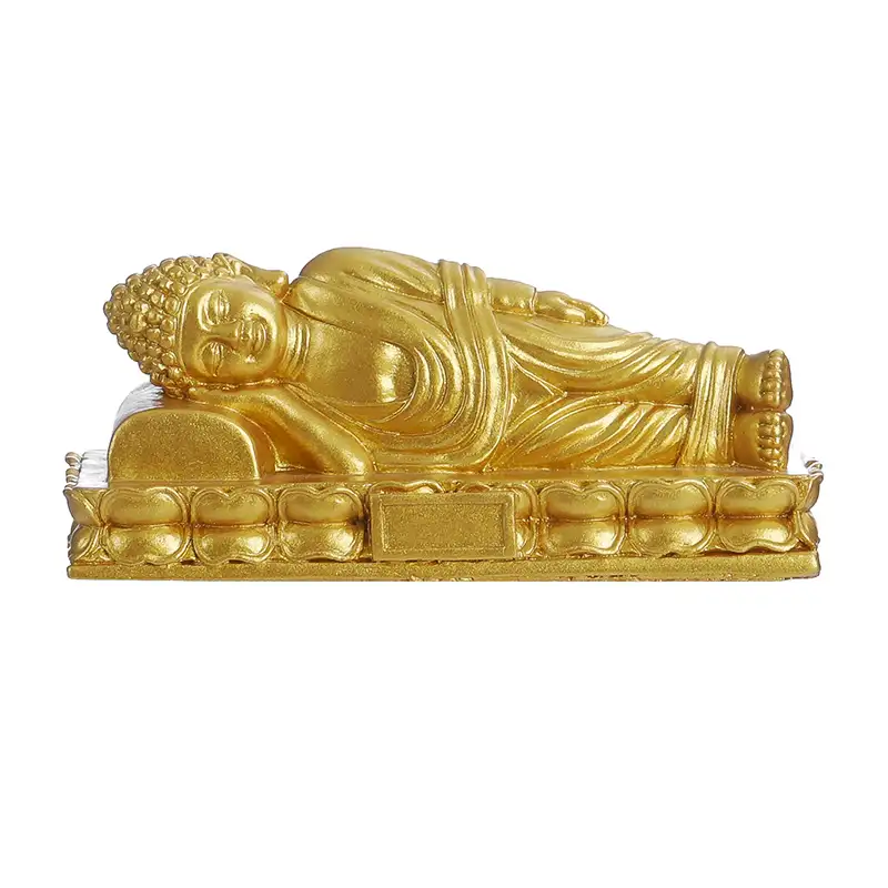 Tượng Phật Nhỏ Bằng Nhựa Resin Để Bán, Tượng Đồ Thủ Công Mỹ Nghệ Bằng Nhựa Resin Polyresin Tượng Phật Nằm Ngủ Màu Vàng