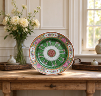 Rose Canton Dekorativer Teller Handbemalter Langlebigkeits-Bok-Choy-Porzellanteller mit Rosenmuster Vintage Famille Rose Dekor