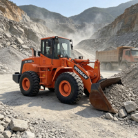 Chargeuse sur pneus compacte et efficace Doosan DL505 avec système de refroidissement fiable et pièces de rechange durables pour les travaux en carrière de pierre