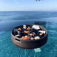 HelloWorld Plateau flottant de piscine personnalisé à bon prix pour le service du petit déjeuner Plateau flottant de luxe