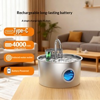 Bebedero para Perros de Acero Inoxidable de 3.2L, Batería de 4000mAh, Carga USB, Dispensador de Agua Inalámbrico para Mascotas, Comedero para Perros y Gatos con Sensor