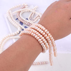 Perles d'eau douce naturelles plates à forte luminosité, vente en gros du fabricant, pour bracelets et colliers DIY, catégorie de produit : perles en vrac - Product Image 2