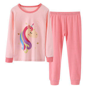 Produttore personalizzato <span class=keywords><strong>pigiama</strong></span> in cotone traspirante a manica lunga con stampa <span class=keywords><strong>unicorno</strong></span> set <span class=keywords><strong>pigiama</strong></span> per bambini personalizzabili - Product Image 4