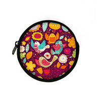 Porte-monnaie rond miniature kawaii personnalisé en gros, porte-monnaie en néoprène avec fermeture éclair