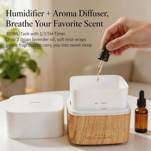 Diffuseur d'arômes ultrasonique à effet bois avec horloge numérique, veilleuse colorée, haut-parleur Bluetooth, humidificateur d'huiles essentielles silencieux - Product Image 4