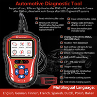 Lector de Códigos OBD Automotriz Profesional, Herramientas de Diagnóstico para Todos los Autos con Protocolo OBDII CAN, Voltaje Universal 8V-18V, Gran Venta