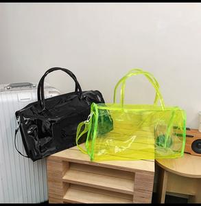 Logo personnalisé couleur bonbon filles dépenser la nuit sac léger PVC gelée Gym sac polochon fourre-tout transparent voyage sac de plage pour les femmes - Product Image 4