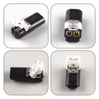 Connecteur rapide LED 2 entrées/2 sorties 9A en laiton, cuivre et nylon pour câblage LED automobile DIY simplifié, sans dénudage ni soudure, pour 2P 3P PC ABS
