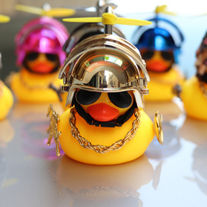 Black Duck Decorating Parts Bicycle Bell Promotional ToysColorful Car Decoration Yellow Duck Bell with Toy Gun
