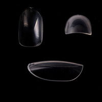 TSZS Faux ongles courts à couverture complète, transparents, ovales, produits professionnels pour salons de manucure, vente en gros, pointes d'ongles acryliques rondes