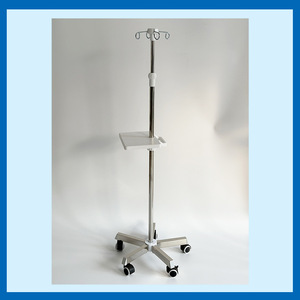 Adjustable height mobile IV stand, movable drip holder, pump holder, tray - Product Image 4
