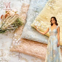 Tissu brodé en organza double couche à paillettes florales scintillantes pour robe et costume de scène